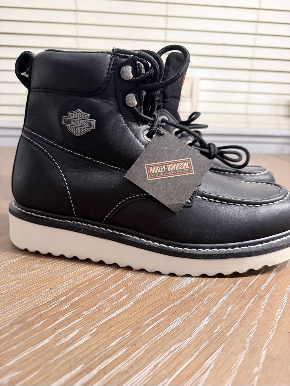 NWT Harley-Davidson Beau Leather Motorcycle Boots Black Men’s 9.5